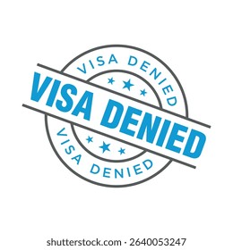 Visa Denied Letter Rubber Stamp Vector Design Template