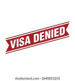 Visa Denied Letter Rubber Stamp Vector Design Template