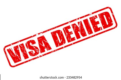 Visa Denied Red Stamp Text On White