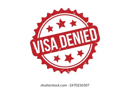 Visa Denied Stamp. Red Visa Denied Rubber grunge Stamp