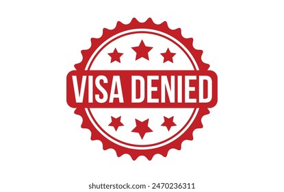 Visa Denied Stamp. Red Visa Denied Rubber grunge Stamp