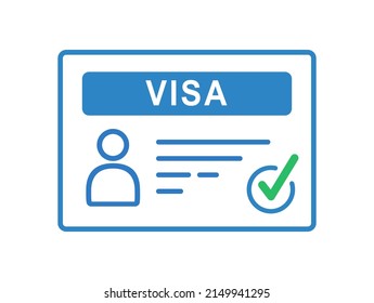 Visa, document, arrival. Foreign passport  icon.  Outline style. Thin line.  Customs house. Vector illustration can be used for topics like citizenship, immigration, travelling