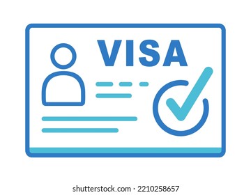 Visa, document, arrival. Foreign passport  icon Outline. Customs house. Vector Illustration line style. can be used for citizenship, travelling.