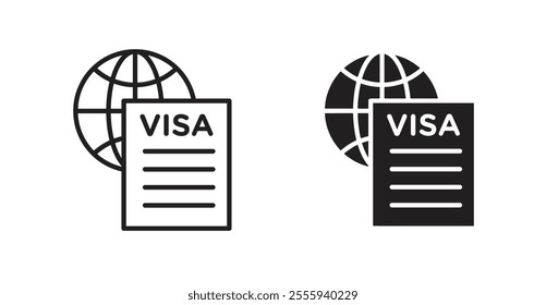 Visa flat simple vector symbols illustration.