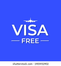 Visa Free Icon Label Design Vector, Visa free travel icon