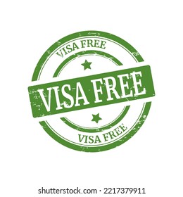Visa free rubber stamp vector illustration isolated on white background