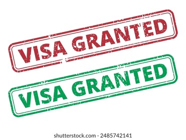 visa granted elegant stamp rectangular vector format scalable 