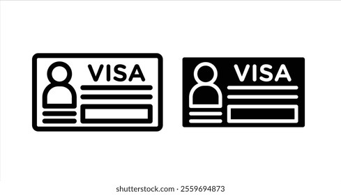 Visa Icon collection in filled and stroke style.