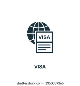 Visa icon. Creative element design from tourism icons collection. Pixel perfect Visa icon for web design, apps, software, print usage.