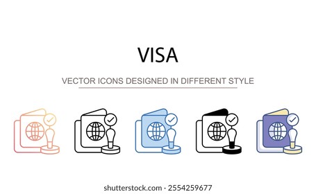 Visa icon design with white background stock illustration