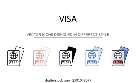 Visa icon design with white background stock illustration