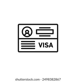 visa icon isolated on white background