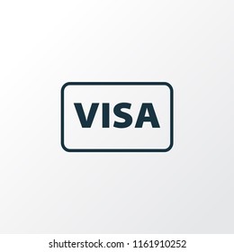 Visa icon line symbol. Premium quality isolated international identification element in trendy style.