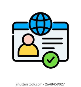 Icono de visa Ilustración vectorial de color lineal