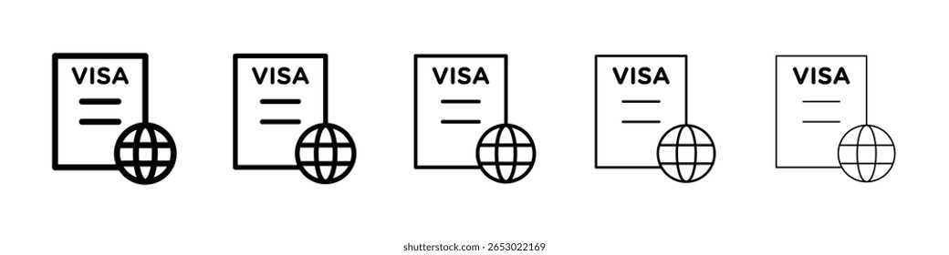 Visa icon or logo illustration outline black style