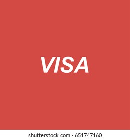 visa icon. sign design. red background