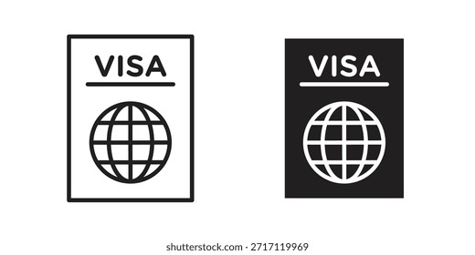 Visa icon silhouette vector designs. Editable Strokes