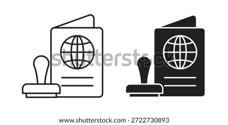 Visa icon symbol. Vector EPS 10. line and glyph icon