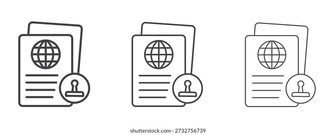 Ícone Visa vetor Gráficos. Ícones de linhas finas pretas