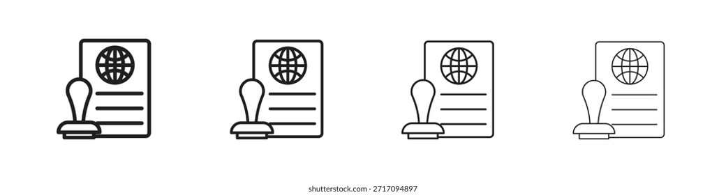 Ícone Visto. Pictogramas isolados por vetor.