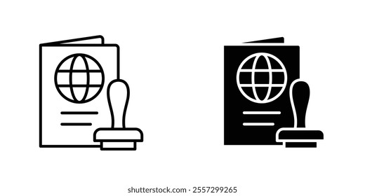 Visa Icon vector. liner and flat style icons set.