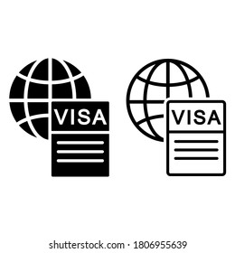 Visa icon vector set. travel illustration sign collection. immigration symbol.