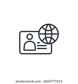 Visasymbol. Vektorgrafik.Editierbarer Strich.Lineares Stilzeichen zur Verwendung Webdesign,Logo.Symbolabbildung.