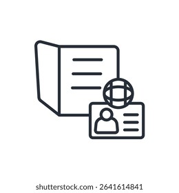 visa icon. vector.Editable stroke.linear style sign for use web design,logo.Symbol illustration.