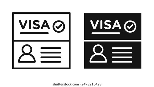 visa iconicon vector collection in outlined and solid style