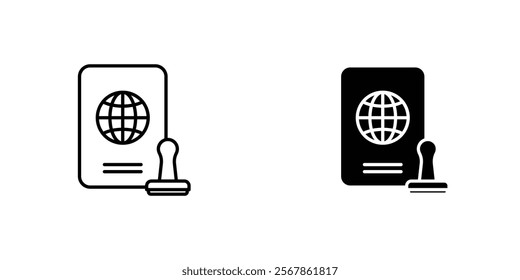 Visa icons collection in Filled flat and thin line style.