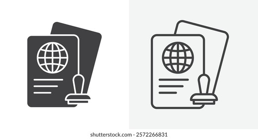 Visa icons. flat and line style set