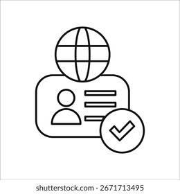 visa icons. simple line vector