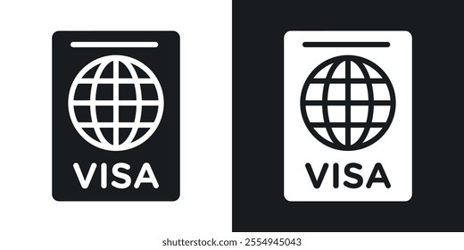 Visa icons in solid black and white colors