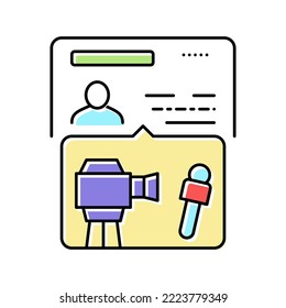 visa para periodistas de color vector icono. firma de visa para periodistas. ilustración de símbolo aislado
