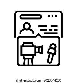 visa for journalists line icon vector. visa for journalists sign. isolated contour symbol black illustration