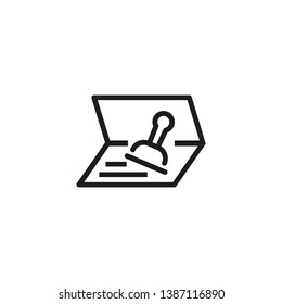 Visa Line Icon. Foreign Passport, Seal, Stamp. Legal Documents Concept. Vector Illustration Can Be Used For Topics Like Border, Consul Residence, Immigration
