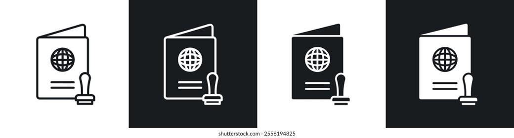 Visa linear icon set for app, and web design.