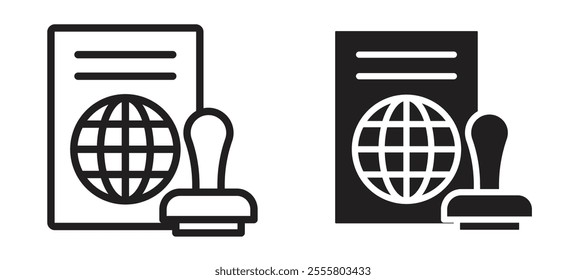 Visa liner icon vector set.