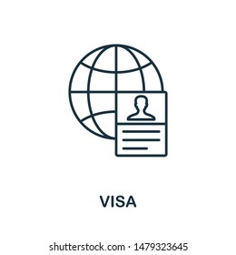 Visa outline icon. Thin line concept element from tourism icons collection. Creative Visa icon for mobile apps and web usage.