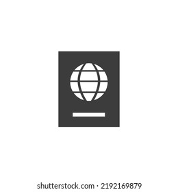 Visa Passport Icon Isolated on Black and White Vector Graphic