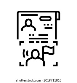 Visa As Political Asylum Line Icon Vector. Visa As Political Asylum Sign. Isolated Contour Symbol Black Illustration