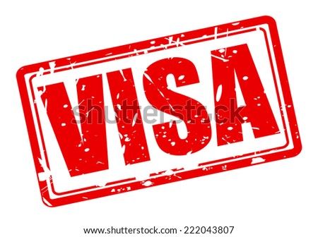 VISA red stamp text on white