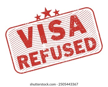 visa refused stamp red ink rectangular vector scalable format