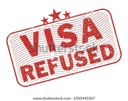 visa refused stamp red ink rectangular vector scalable format