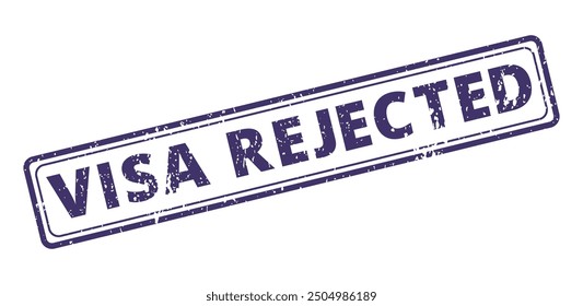 visa rejected blue ink stamp rectangular vector scalable format