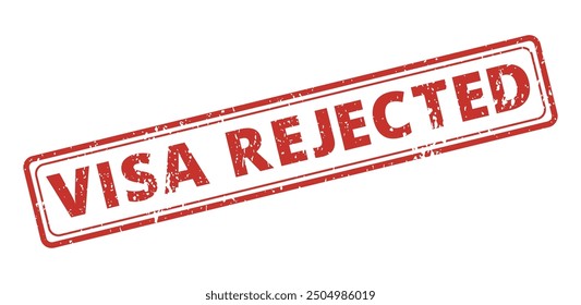 visa rejected red ink stamp rectangular vector scalable format