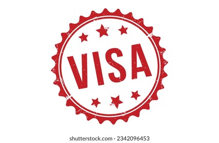 Visa stamp red rubber stamp on white background. Visa stamp sign. Visa stamp.