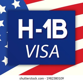 Visa Type H1B temporary work for workers illustration. H1b Visa USA page for the Class R. Vector 10 eps