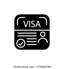 Visa vector icon. Temporary residence permit illustration sign.