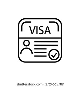 Visa vector icon. Temporary residence permit illustration sign.